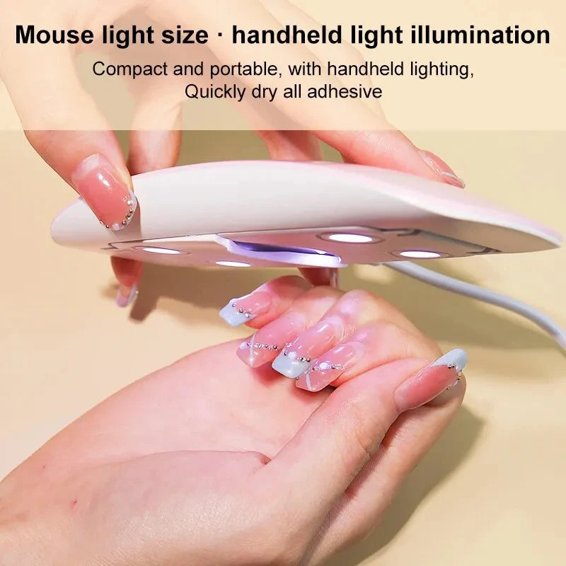 6W Mini Nail Dryer Machine Portable 6 LED UV Manicure Lamp Home Use Nail Lamp For Drying Polish Varnish With USB Cable SOREBRAIN