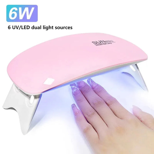 6W Mini Nail Dryer Machine Portable 6 LED UV Manicure Lamp Home Use Nail Lamp For Drying Polish Varnish With USB Cable SOREBRAIN