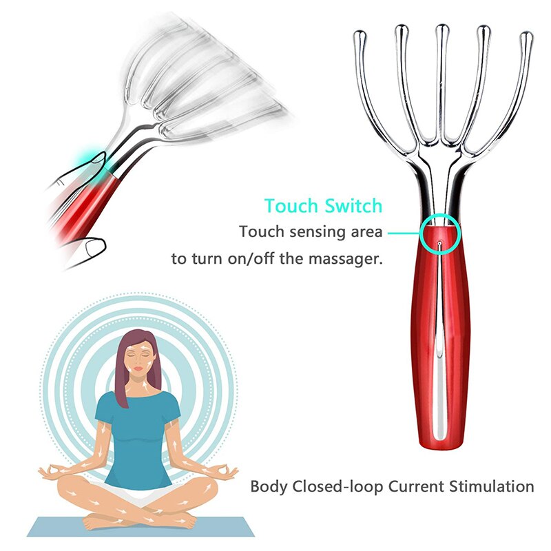 Cinq Doigts électrique vibrants pour la tête pour la relaxation et massage du cuir chevelu pour la libération du stress SOREBRAIN