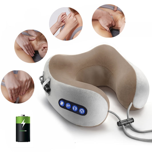 Masseur de cou électrique oreiller en forme de U multifonctionnel portable SOREBRAIN