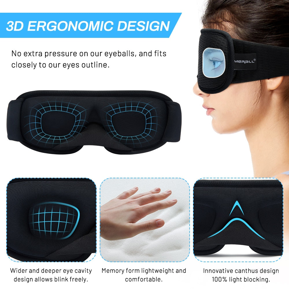 Masque de sommeil 3D léger et doux pour les voyages de nuits SOREBRAIN